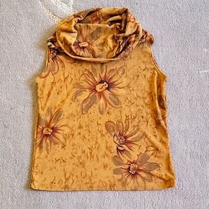 Sleeveless blouse, Susan Lawrence, Petite Medium, Copper brown multicolor
